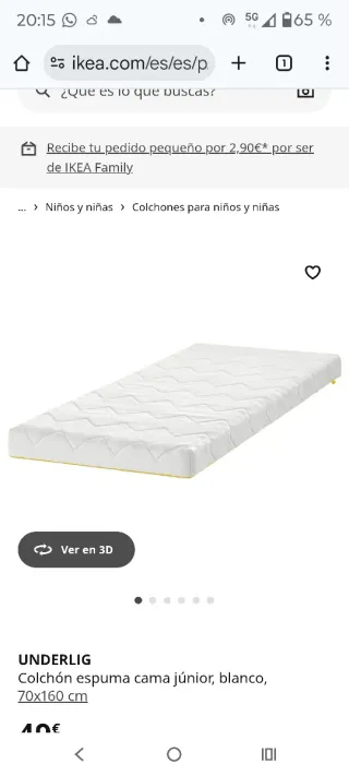 Cama infantil SNIGLAR IKEA