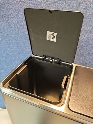 Cubo Basura Reciclaje 2x30L Pedal Negro SONGMICS LTB60BK