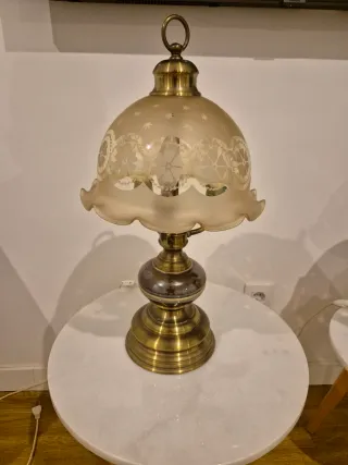 Lámpara Vintage Metal y Cristal