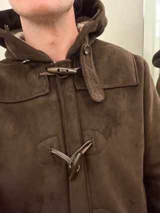 Parka Zara Ante y Borrego con Capucha Marrón NUEVA