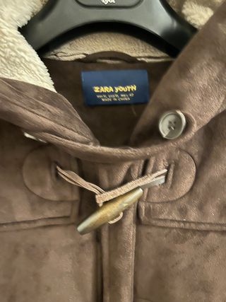 Parka Zara Ante y Borrego con Capucha Marrón NUEVA