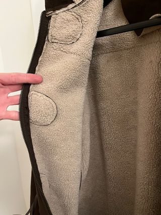 Parka Zara Ante y Borrego con Capucha Marrón NUEVA