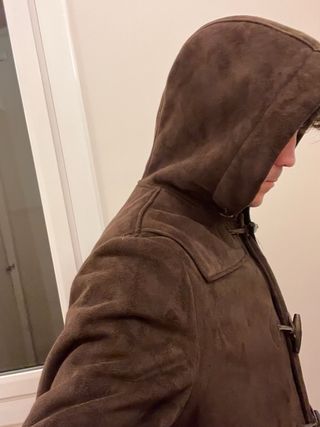 Parka Zara Ante y Borrego con Capucha Marrón NUEVA