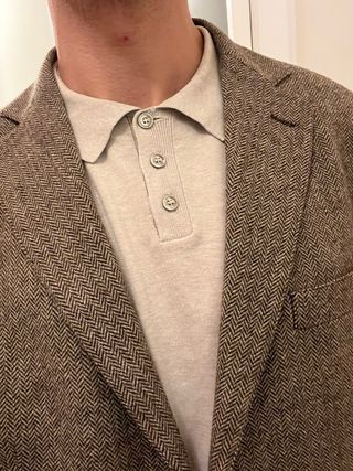 Americana Massimo Dutti pata de gallo con coderas