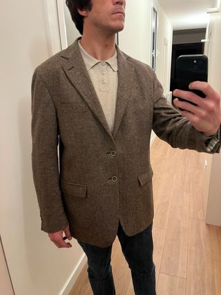 Americana Massimo Dutti pata de gallo con coderas