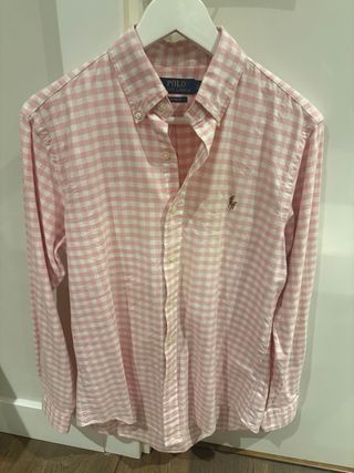 Camisa Polo Ralph Lauren cuadros rosa
