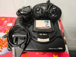 Sega Mega Drive Consola Negra + Sonic