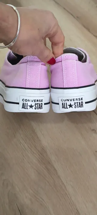 Converse con plataforma talla 39,5 color rosa