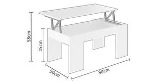 Mesa centro elevable GALA blanca