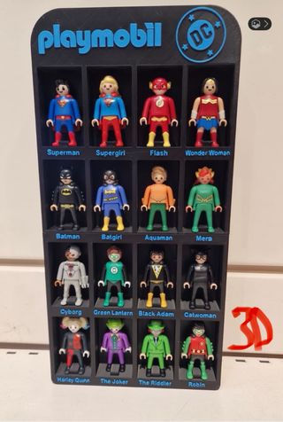 Expositor Figuras DC Playmobil Kinder negro/azul