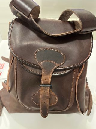 Mochila zurrón cuero serraje oscuro nuevo