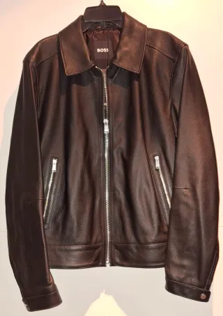 Cazadora Piel BOSS Negra