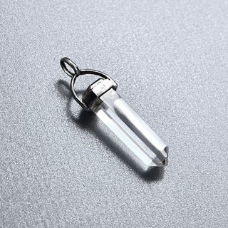 Colgante péndulo plata y cristal, largo 3.9 cm