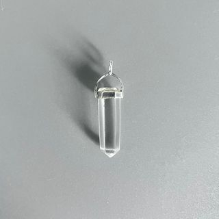 Colgante péndulo plata y cristal, largo 3.9 cm