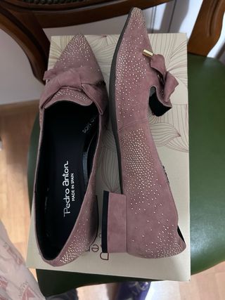 Zapatos ante rosa talla 37