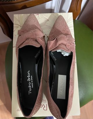 Zapatos ante rosa talla 37