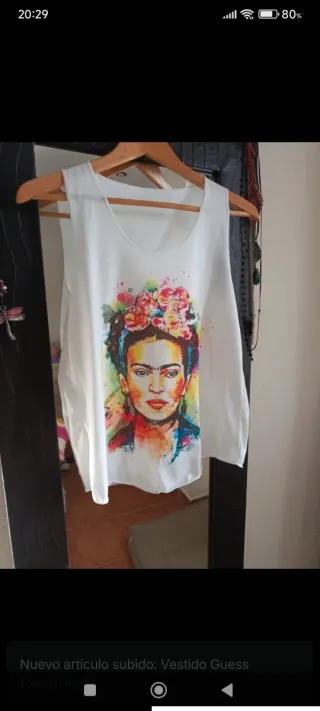 Camiseta Blanca Frida Kahlo Multicolor