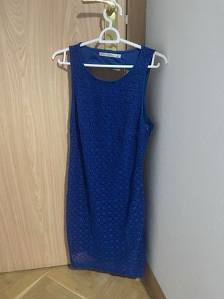 Vestido azul crochet Zara