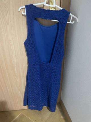 Vestido azul crochet Zara