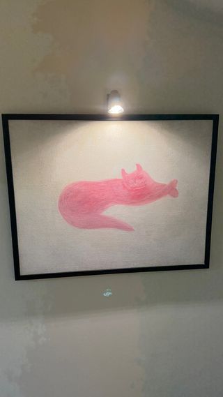 Cuadro Gato Rosa Abstracto