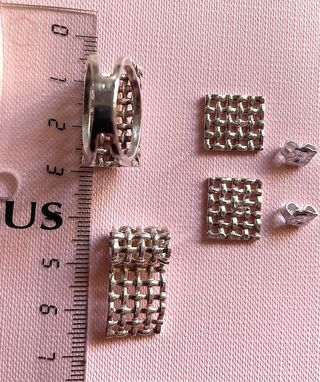 Conjunto original Tous Plata Anillo y Pendientes