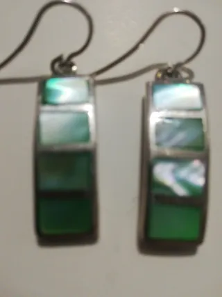 Pendientes Plata con madre perla Verdes
