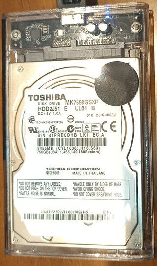 Disco Duro Toshiba 750GB 2,5"