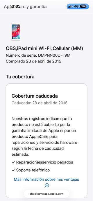 iPad Mini Wifi + Cellular Pantalla rota