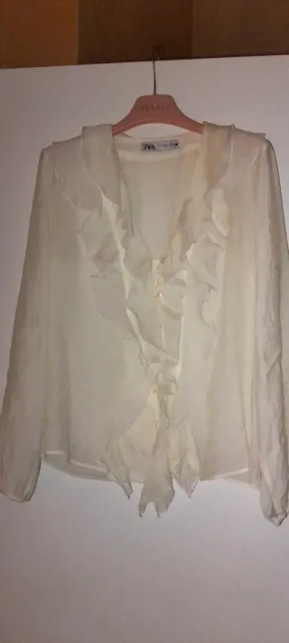 Camicia Zara bianca con rouches
