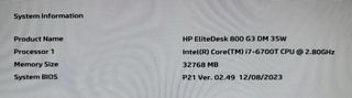 HP Elitedesk i7 32GB RAM
