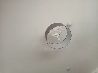 Lámpara de techo gris redonda