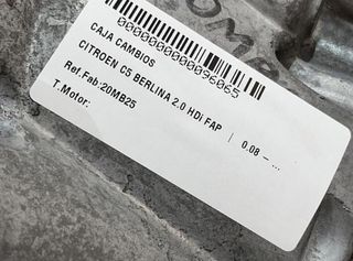 96065 caja cambios 20mb25 citroen c5 2.0 hdi fap
