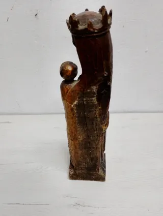 Talla madera Virgen con Niño antigua