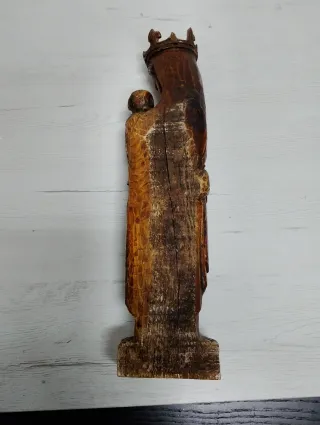 Talla madera Virgen con Niño antigua