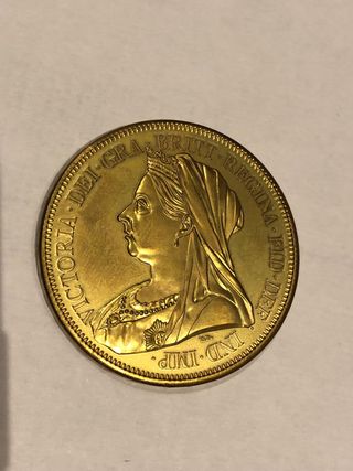 Réplica moneda Gran Bretaña Reina Victoria (Latón)
