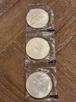 3 Monedas Plata 12 Euros 2002