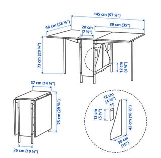 Mesa plegable IKEA Kallhall y 3 sillas