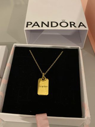 Conjunto Collar y Anillo dorado de Pandora