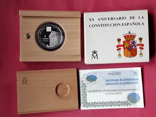 1000 PESETAS 1998 PLATA. ANIVERSARIO CONSTITUCION