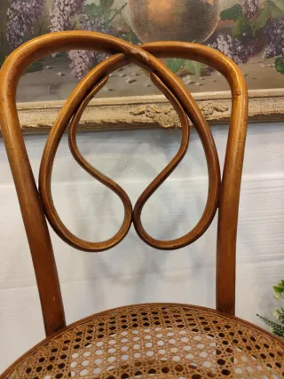 4 Sedie Thonet in Legno e Rattan
