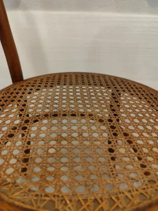 4 Sedie Thonet in Legno e Rattan