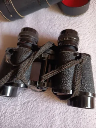 Prismáticos antiguos con funda joca