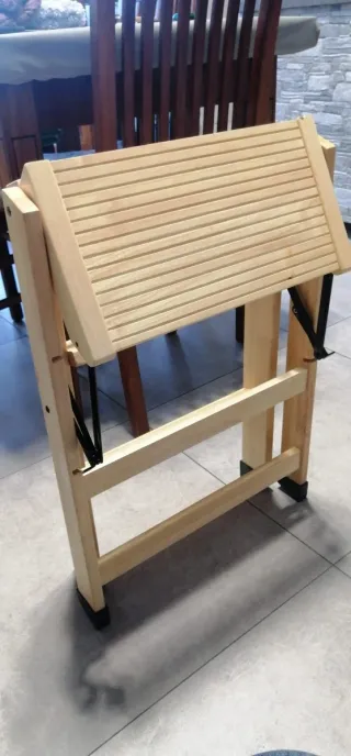 Scala in legno 2 gradini pieghevole