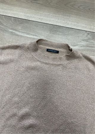 Jersey beige manga abullonada