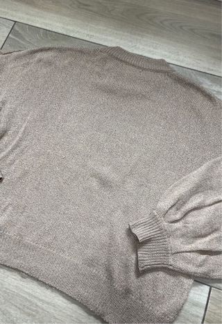 Jersey beige manga abullonada