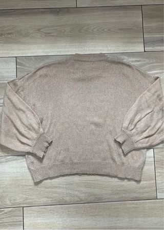 Jersey beige manga abullonada