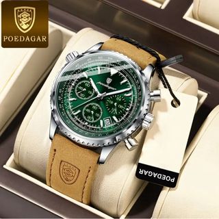 Reloj POEDAGAR Hombre Verde y Marrón