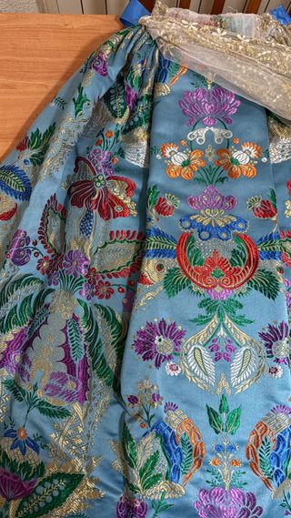 Traje Fallera Manga Larga Azul Multicolor