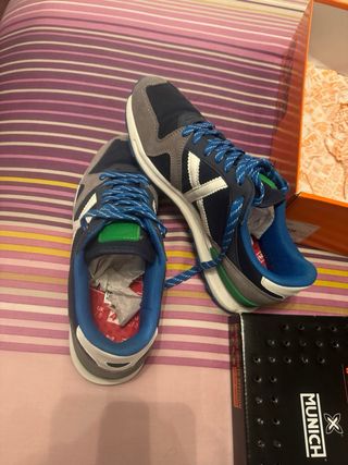 Zapatillas Munich Hombre Azul/Gris