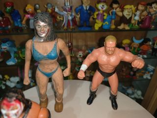 Lote figuras goma bootleg años 90 wwf